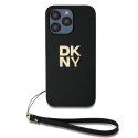 DKNY DKHCP15XPBSWSK iPhone 15 Pro Max 6.7" czarny/black hardcase Wrist Strap Stock Logo