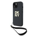 DKNY DKHCP15MPBSWSK iPhone15 Plus 6.7" czarny/black hardcase Wrist Strap Stock Logo