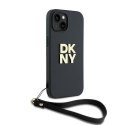 DKNY DKHCP15MPBSWSK iPhone15 Plus 6.7" czarny/black hardcase Wrist Strap Stock Logo