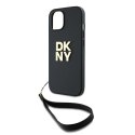 DKNY DKHCP15SPBSWSK iPhone15 / 14 /13 6.1" czarny/black hardcase Wrist Strap Stock Logo