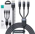 Kabel 3w1 USB-A / USB-C micro-USB Lightning Joyroom S-1T3018A18 120cm 2.4A w oplocie czarny