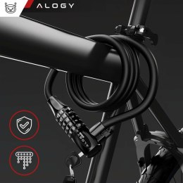 Zapięcie do roweru blokada rowerowa mocna linka 120cm zabezpieczenie rowerowe Alogy na kod szyfr kluczyk czarny