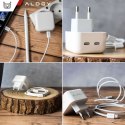 Ładowarka sieciowa szybka 35W 2x USB-C USB typ C PD do iPhone + Kabel type-C 1m Alogy Biała