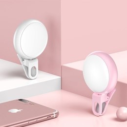 USAMS Lampka LED do Selfie różowy/pink ZB55D01 (US-ZB055)