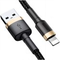 Kabel Baseus Cafule Odolný nylonový kabel USB / Lightning QC3.0 2,4A 1M černo-zlatá (CALKLF-BV1)