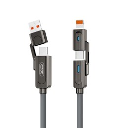 XO kabel NB275 4w1 USB-C - Lightning + USB + USB-C 60W 1,0m szary