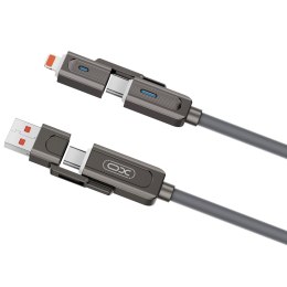 XO kabel NB275 4w1 USB-C - Lightning + USB + USB-C 60W 1,0m szary