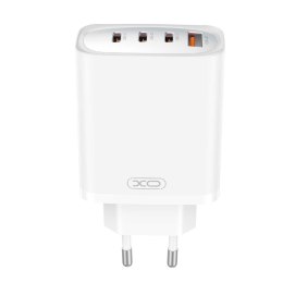 XO ładowarka sieciowa CE23 PD 65W 3x USB-C 1x USB biała + kabel USB-C - USB-C