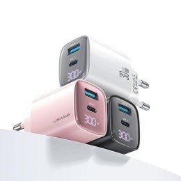 USAMS Ład. siec. CC229 30W GaN USB-C/USB-A Fast Charging XC Series różowy/pink CC229TC03