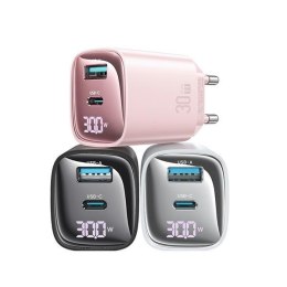 USAMS Ład. siec. CC229 30W GaN USB-C/USB-A Fast Charging XC Series różowy/pink CC229TC03