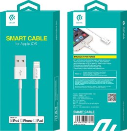 ŻDevia kabel MFI Smart USB - Lightning 1,0 m 2,4A biały