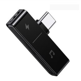 USAMS Adapter AU12 2w1 USB-C + 3,5mm czarny/black SJ386TC01 (US-SJ386)