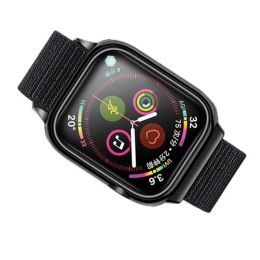 USAMS Pasek z etui Apple Watch 4/5/6/7/ SE 44/45mm. czarny/black ZB74IW1 (US-ZB074)