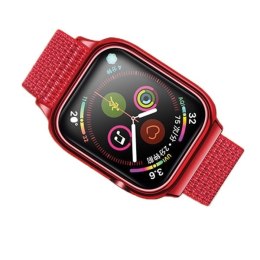 USAMS Pasek z etui Apple Watch 4/5/6/7/ SE 44/45mm. czerwony/red ZB74IW3 (US-ZB074)