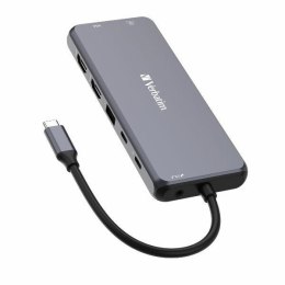 Verbatim Adapter Hub USB-C - 2xHDMI/VGA/ Eternet/5xUSB-A/Jack 3.5mm/2xUSB-C/SD/microSD aluminium/aluminum 32154