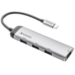 Verbatim Adapter Hub USB-C - 4xUSB-A 3.2 aluminium/aluminum 49147