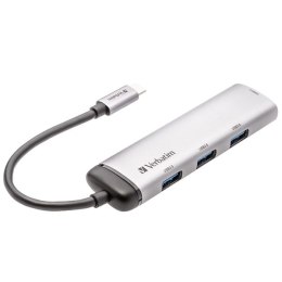 Verbatim Adapter Hub USB-C - 4xUSB-A 3.2 aluminium/aluminum 49147