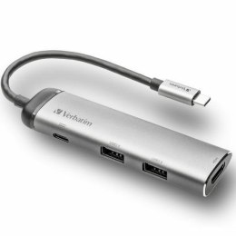 Verbatim Adapter Hub USB-C - USB-C/ 2xUSB-A 3.0/HDMI aluminium/aluminum 49140