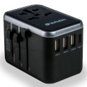 Verbatim Adapter podróżny EU/UK/US 3xUSB-A/2xUSB-C PD 61W UTA-04 czarny/black 49546