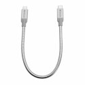 Verbatim Kabel stalowy USB-C/USB-C 3A 30cm srebrny/silver 48867