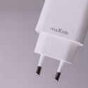 Maxlife ładowarka sieciowa PD QC MXTC-06-20AC 1x USB-C 1x USB 20W biała + kabel USB-C - Lightning 20W