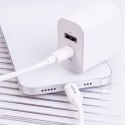 Maxlife ładowarka sieciowa PD QC MXTC-06-20AC 1x USB-C 1x USB 20W biała + kabel USB-C - Lightning 20W