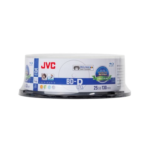 JVC BD-R 25GB 6X INKJET WHITE PRINTABLE ARCHIVAL WATERPROOF PHOTO GLOSSY CAKE*25 70L71KJCK0006