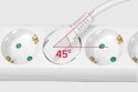 Przedłużacz biały KEMOT 6 gniazd typu niemieckiego, dł. 1,5m (3x1.0) z przełącznikiem