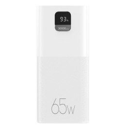 USAMS Powerbank PB68 30000mAh 65W QC3.0+PD Fast Charge + kabel USB-C/USB-C 100W biały/white ATXLOGTCTG02 (US-CD185)