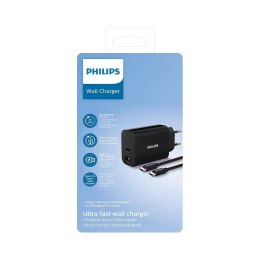 Ładowarka Philips 30W USB-A + USB-C PD QC + Kabel 1M Ttyp- C NA Typ C PD Phil-DLP2621C/12