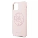 Etui na telefon Guess do iPhone 11 Pro light pink/jasnoróżowy hard case Silicone 4G Tone On Tone