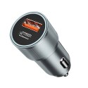 BWOO ładowarka samochodowa BO-CC73 38W fast car charger QC 18W + PD 20W, srebrna