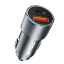 BWOO ładowarka samochodowa BO-CC73 38W fast car charger QC 18W + PD 20W, srebrna