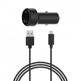 Ładowarka sam. Xqisit USB-USB-C 2,4A czarny/black 31528