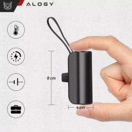 PowerBank 5000mAh Alogy bank energii kieszonkowy mały ładowarka zewnętrzna Power Bank USB-C i lightning Czarny