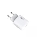 Ładowarka sieciowa 3A 18W USB, USB Typu-C + kabel do iPhone szybkie ładowanie SOMOSTEL QC3.0 SMS-Q01 Biały