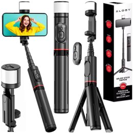 Selfie stick kijek Bluetooth Alogy Statyw Tripod uchwyt do telefonu zdjęć z pilotem 75.8cm czarny