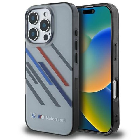 BMW BMHCP16X23HTRAG iPhone 16 Pro Max 6.9" szary/grey hardcase Motosport IML Random Stripes