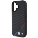 BMW BMHMP16S23PUDTK iPhone 16 6.1" czarny/black hardcase M Carbon Tricolor Line MagSafe