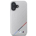 BMW BMHMP16S23PUDTS iPhone 16 6.1" szary/grey hardcase M Carbon Tricolor Line MagSafe