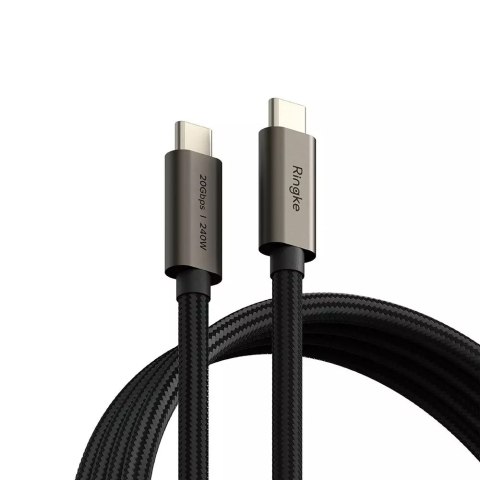 Kabel Ringke USB 3.2 Gen 2x2 Type-C do ładowania i transferu danych PD240w 100cm Black