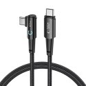 Kabel przewód kątowy USB Typ C - USB Typ C UltraBoost "L" 60W/6A 100 cm Szary