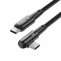 Kabel przewód kątowy USB Typ C - USB Typ C UltraBoost "L" 60W/6A 100 cm Szary