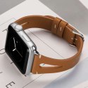 Pasek Leather Strap Alogy skóra do Apple Watch 42/44/45mm Brązowy