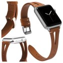 Pasek Leather Strap Alogy skóra do Apple Watch 42/44/45mm Brązowy