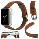 Pasek Leather Strap Alogy skóra do Apple Watch 42/44/45mm Brązowy