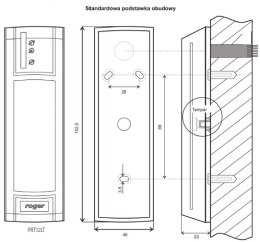CZYTNIK ZBLIŻENIOWY ROGER PRT12LT-BK-G