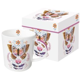 Kolorowy Motyl Kubek Porcelanowy w Ozdobnym Pudełku 350 ml