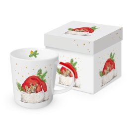 Myszki w Czapce Mikołaja Kubek Porcelanowy w Ozdobnym Pudełku 350 ml