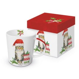 Świąteczny Kot Kubek Porcelanowy w Ozdobnym Pudełku 350 ml